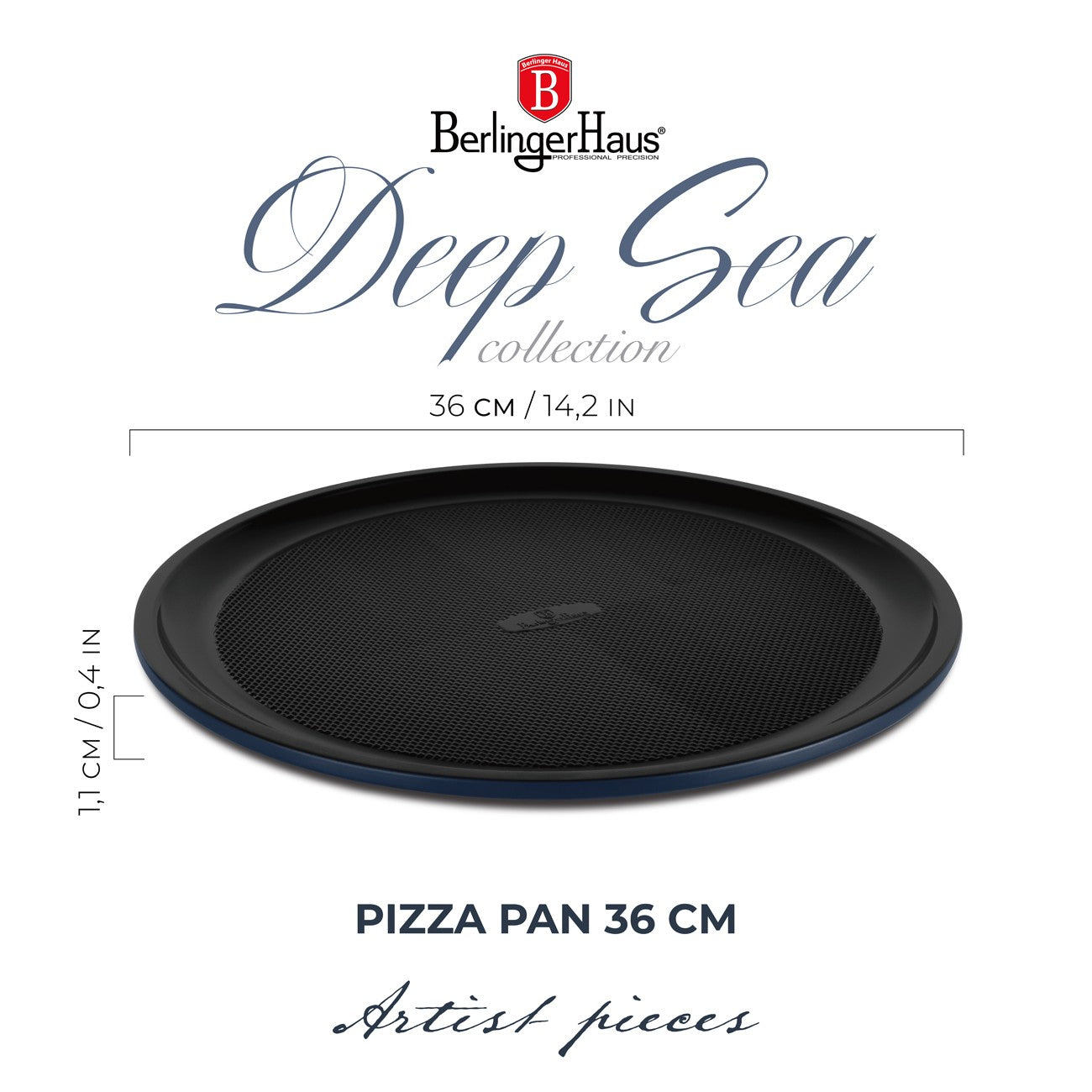 Berlinger Haus 36cm Titan Pro Non-Stick Pizza Pan - Deep Sea
