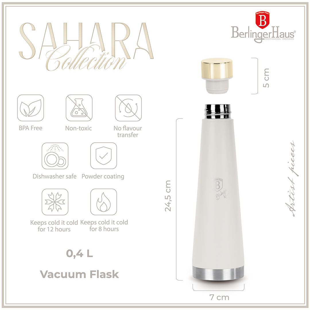 Berlinger Haus 400ml Vacuum Flask Bottle Shape - Sahara