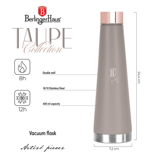 Berlinger Haus 400ml Vacuum Flask Bottle - Taupe