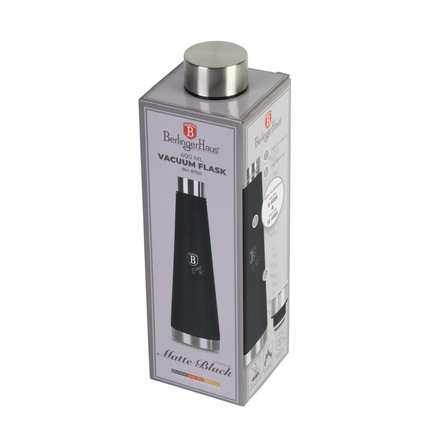 Berlinger Haus 400ml Vacuum Flask Bottle - Matte Black