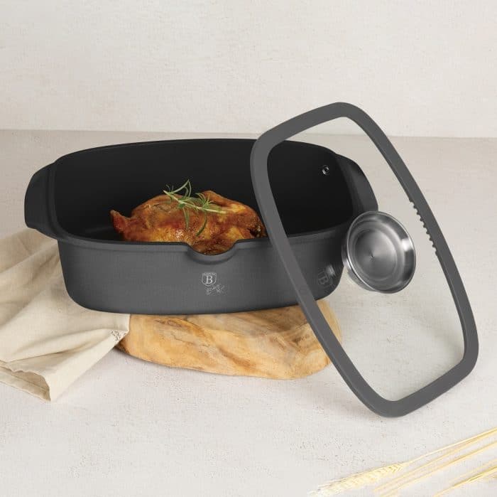 Berlinger Haus 32cm Roaster Pot with Aroma Knob – Anthracite
