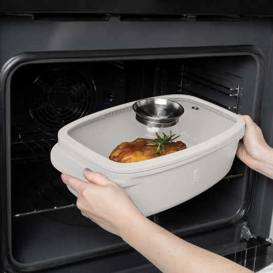 Berlinger Haus 32cm Oven Safe Roaster Pan with Aroma Glass Lid - Sahara