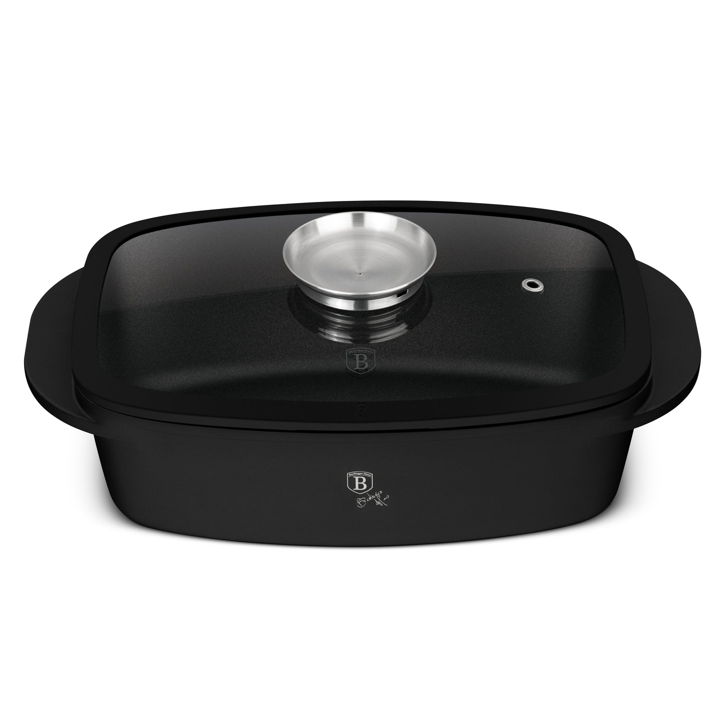 Berlinger Haus 32cm Oven Safe Roaster Pan with Aroma Glass Lid - Matte Black