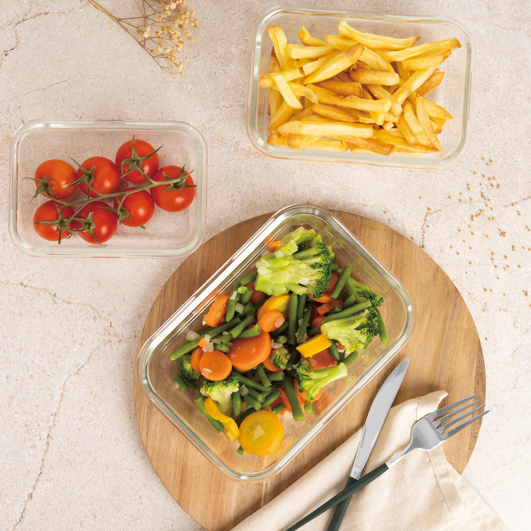 Berlinger Haus 3-Piece Glass Food Container Set - Matte Green