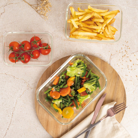 Berlinger Haus 3-Piece Glass Food Container Set - Taupe