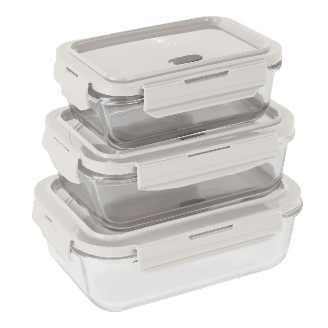 Berlinger Haus 3-Piece Glass Food Container Set - Sahara