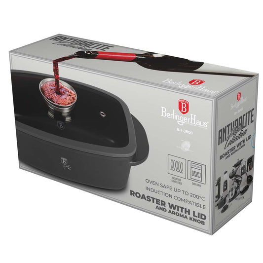 Berlinger Haus 32cm Roaster Pot with Aroma Knob – Anthracite