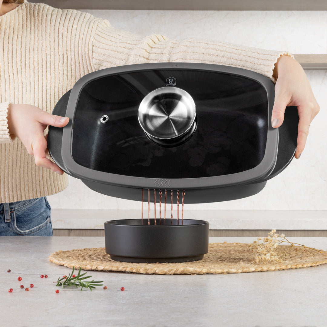 Berlinger Haus 32cm Roaster Pot with Aroma Knob – Anthracite