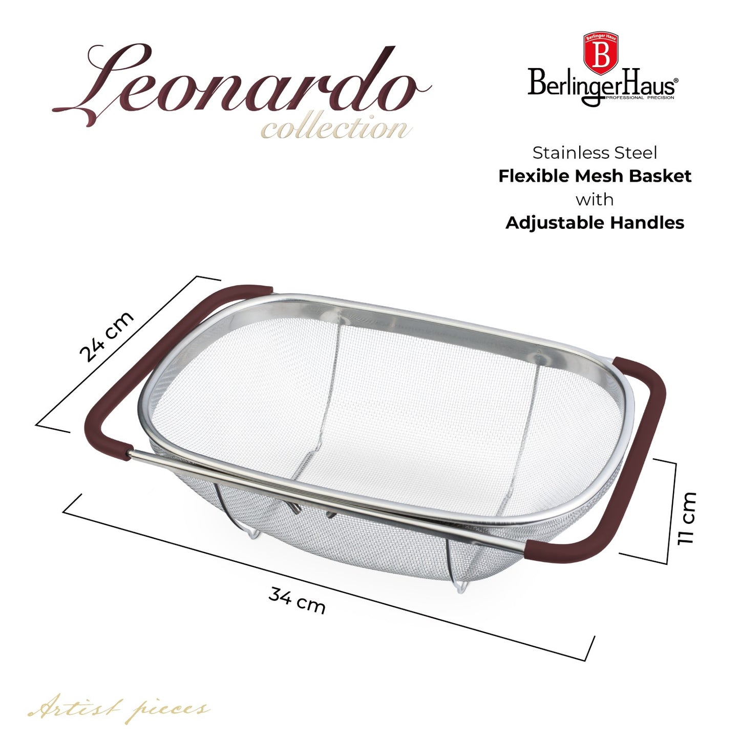 Berlinger Haus Flexible Mesh Basket with Adjustable Handles - Leonardo