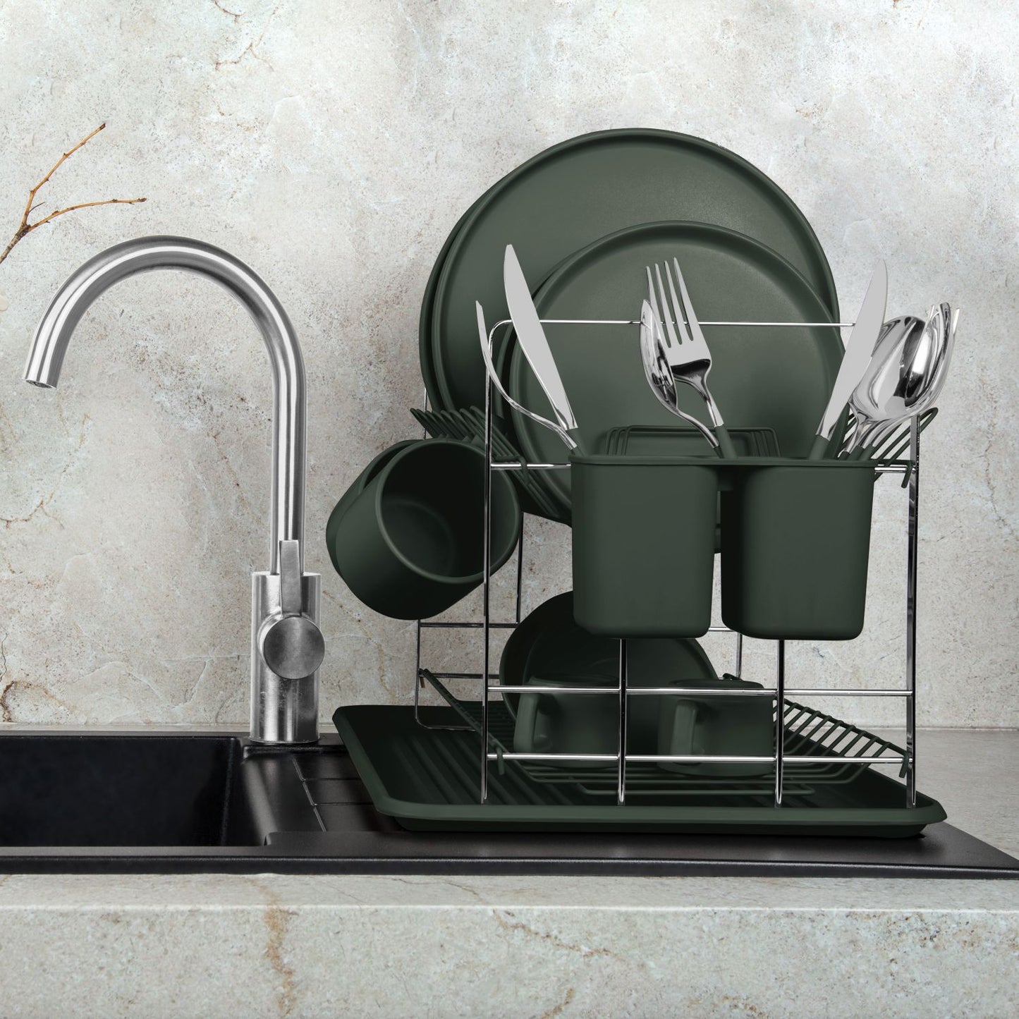 Berlinger Haus Dish Rack – Matt Green