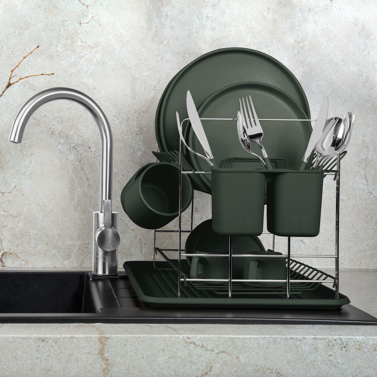 Berlinger Haus Dish Rack – Matt Green