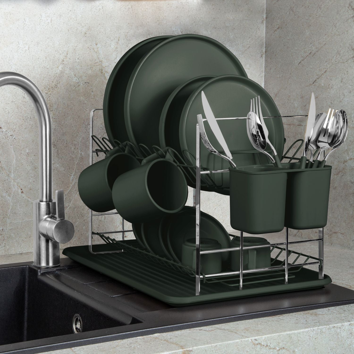 Berlinger Haus Dish Rack – Matt Green