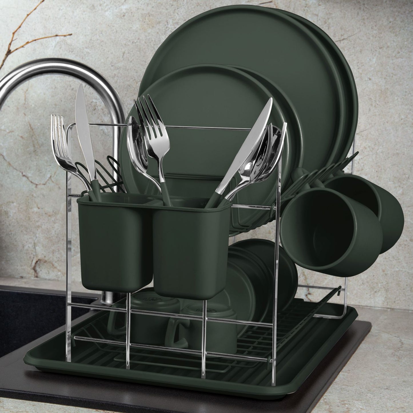 Berlinger Haus Dish Rack – Matt Green
