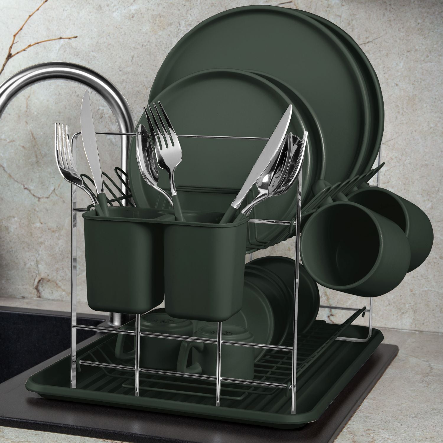 Berlinger Haus Dish Rack – Matt Green