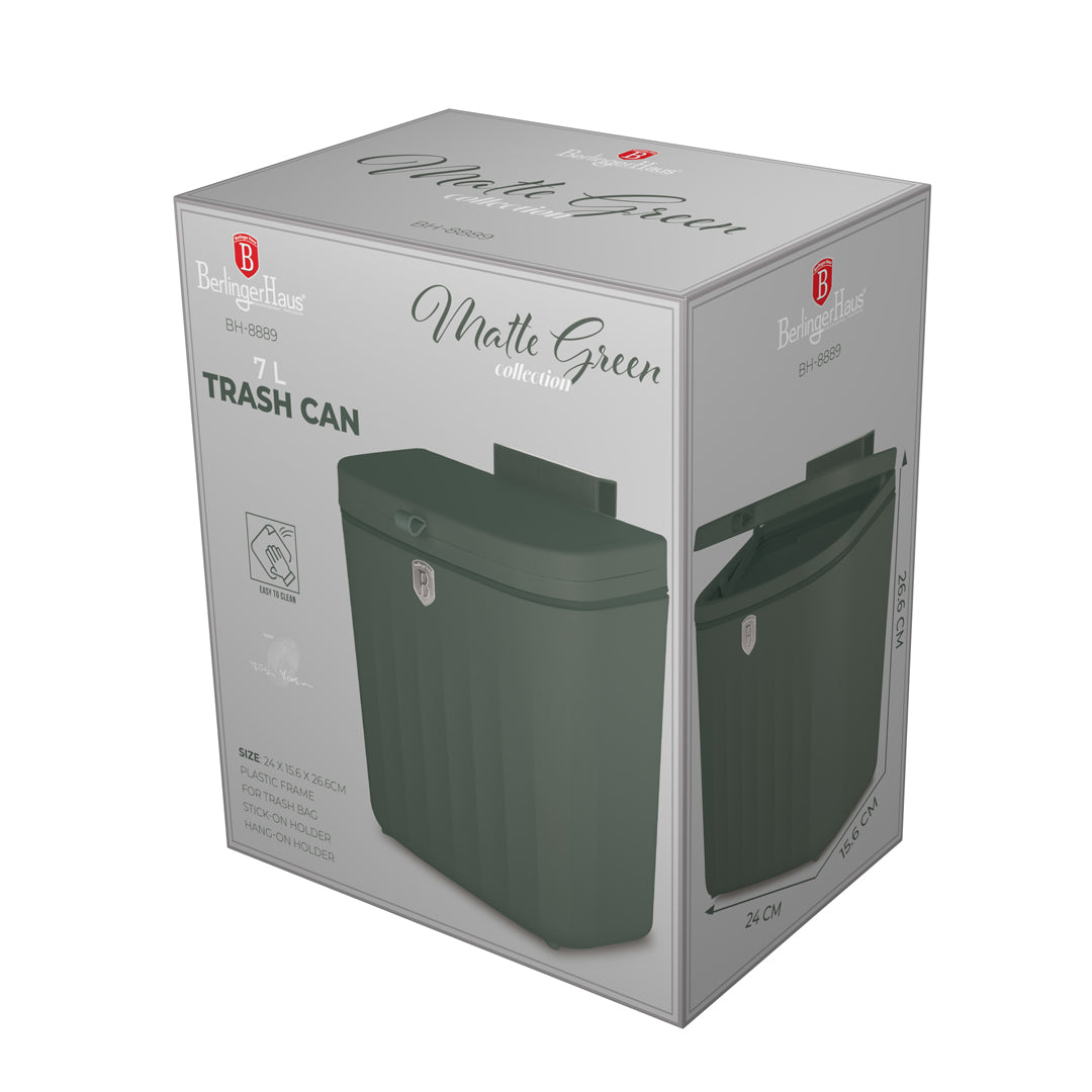 Berlinger Haus 7L Hanging Bin – Matte Green