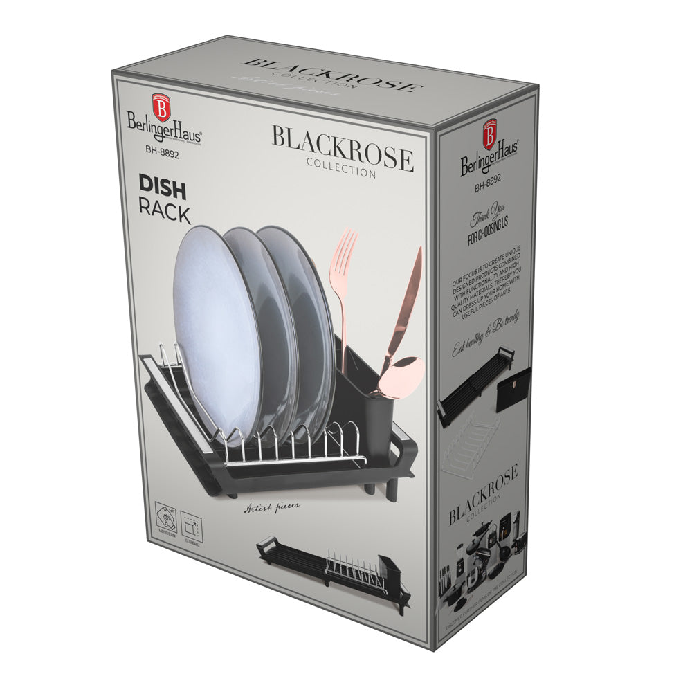 Berlinger Haus Adjustable Dish Rack – Black Rose