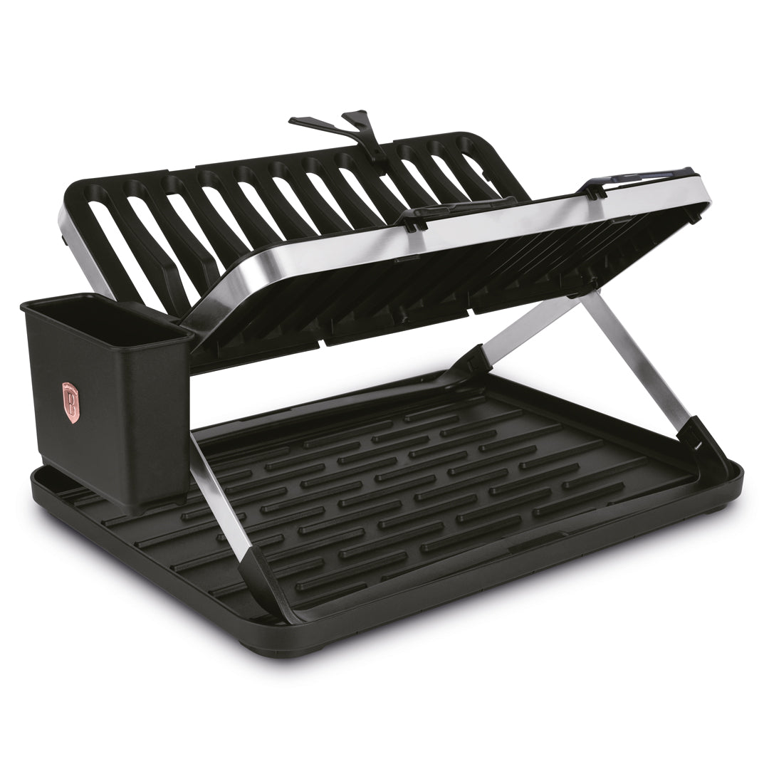 Berlinger Haus 48cm Foldable Dish Rack - Black Rose