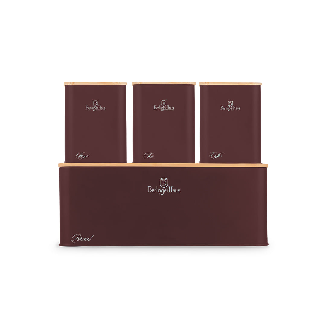 Berlinger Haus- 3 Piece Bread Box With Canister Set- Leanardo