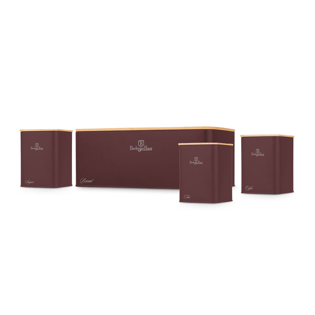 Berlinger Haus- 3 Piece Bread Box With Canister Set- Leanardo