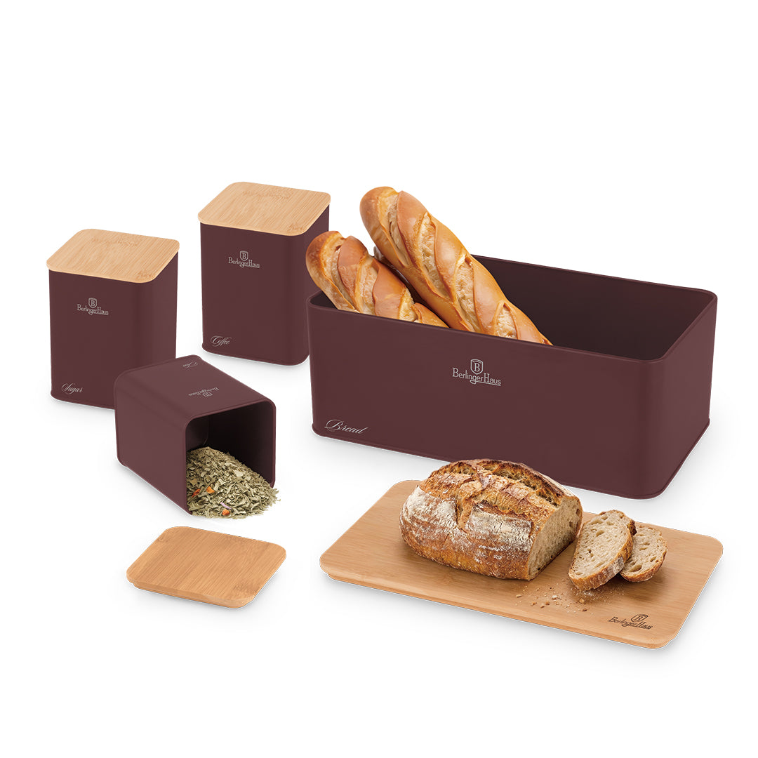 Berlinger Haus- 3 Piece Bread Box With Canister Set- Leanardo