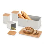 Berlinger Haus- 3 Piece Bread Box With Canister Set-Matt Cream