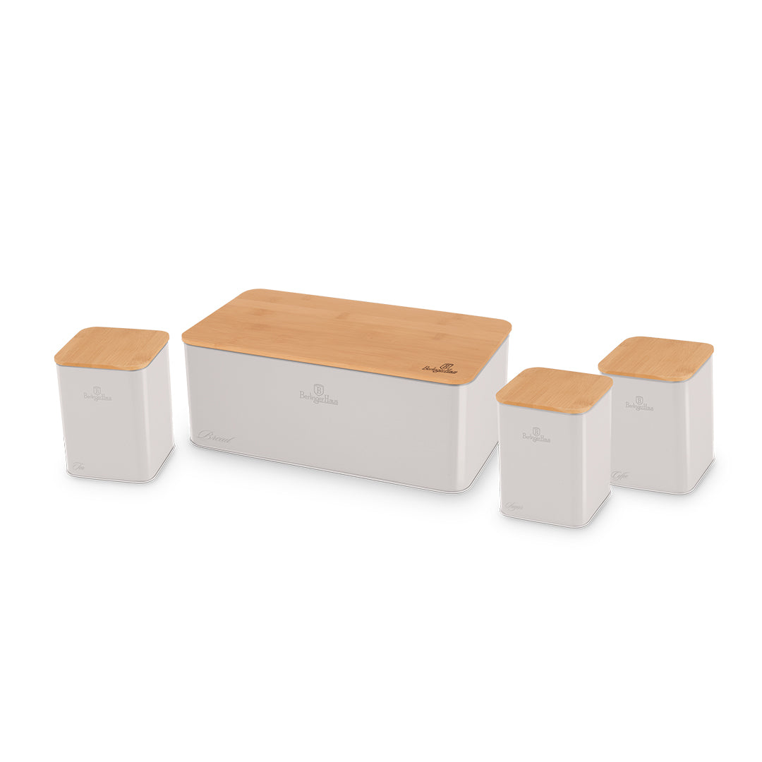 Berlinger Haus Bread Box with 3-Piece Canister Set – Sahara