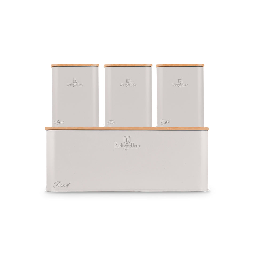 Berlinger Haus Bread Box with 3-Piece Canister Set – Sahara