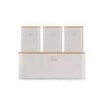 Berlinger Haus- 3 Piece Bread Box With Canister Set-Matt Cream
