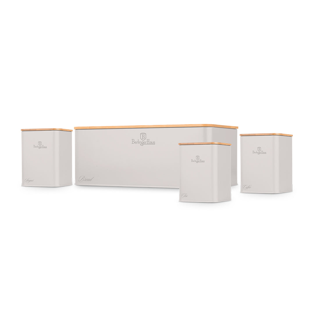 Berlinger Haus Bread Box with 3-Piece Canister Set – Sahara