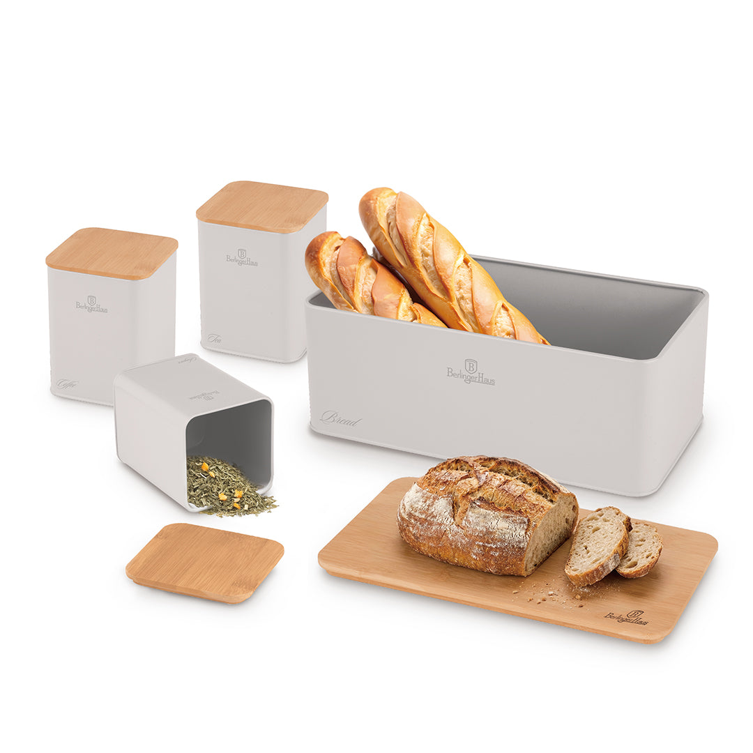 Berlinger Haus Bread Box with 3-Piece Canister Set – Sahara