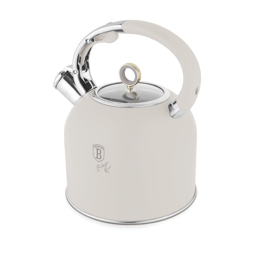 Berlinger Haus 3.0L Stainless Steel Whistling Kettle with Glass Lid – Sahara