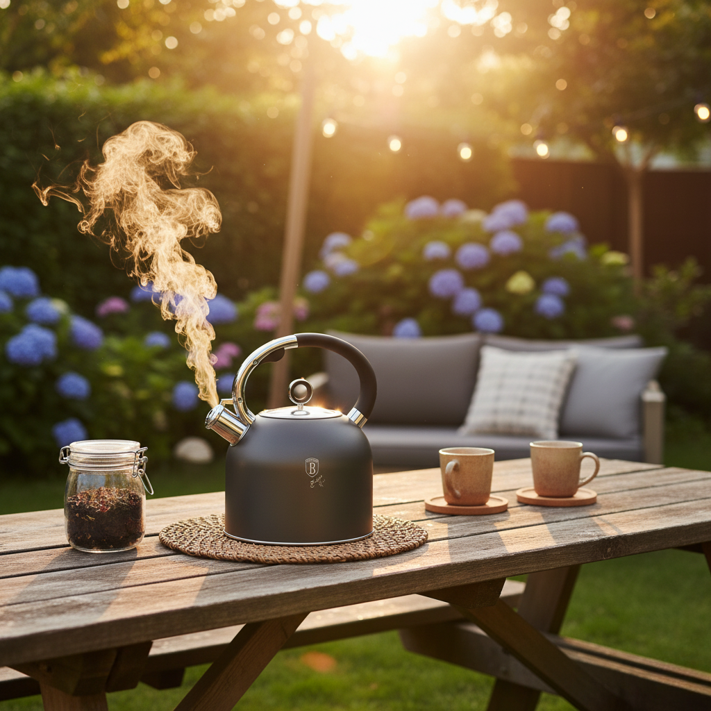 Berlinger Haus 3.0L Stainless Steel Whistling Kettle with Glass Lid – Anthracite