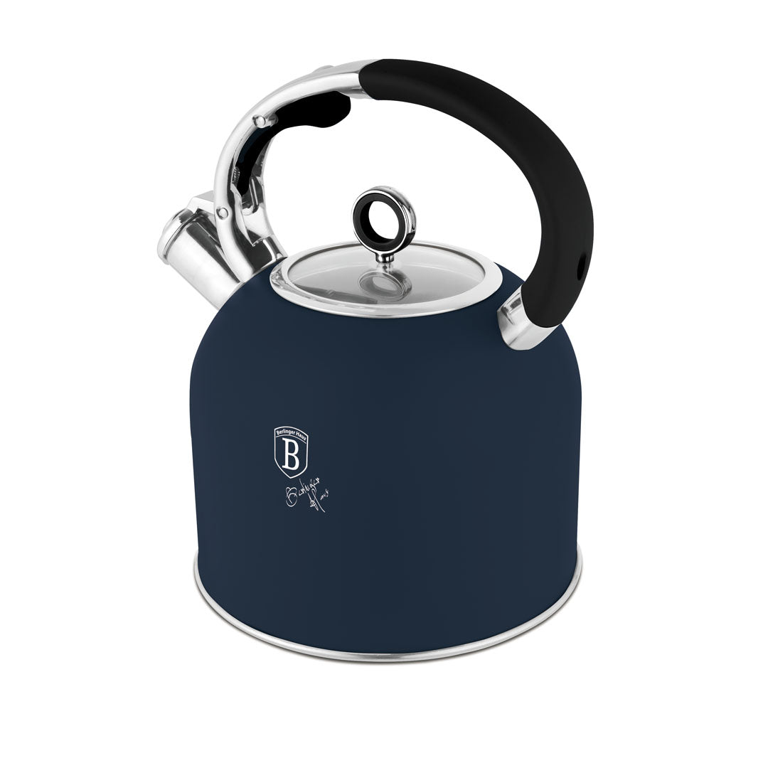 Berlinger Haus 3.0L Stainless Steel Whistling Kettle with Glass Lid – Deep Sea