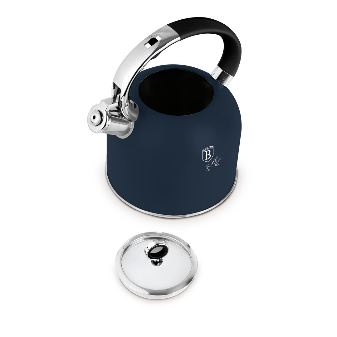 Berlinger Haus 3.0L Stainless Steel Whistling Kettle with Glass Lid – Deep Sea