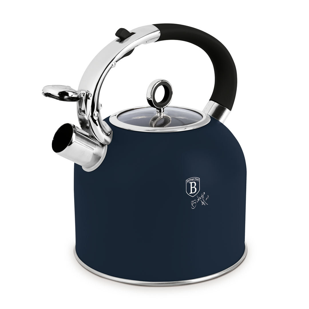Berlinger Haus 3.0L Stainless Steel Whistling Kettle with Glass Lid – Deep Sea