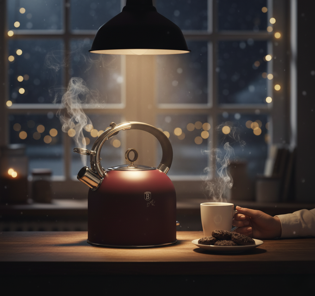 Berlinger Haus 3.0L Stainless Steel Whistling Kettle with Glass Lid – Leonardo