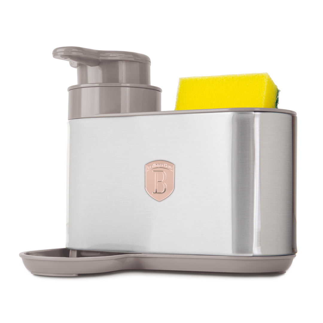 Berlinger Haus Soap Dispenser with Sponge Holder – Taupe