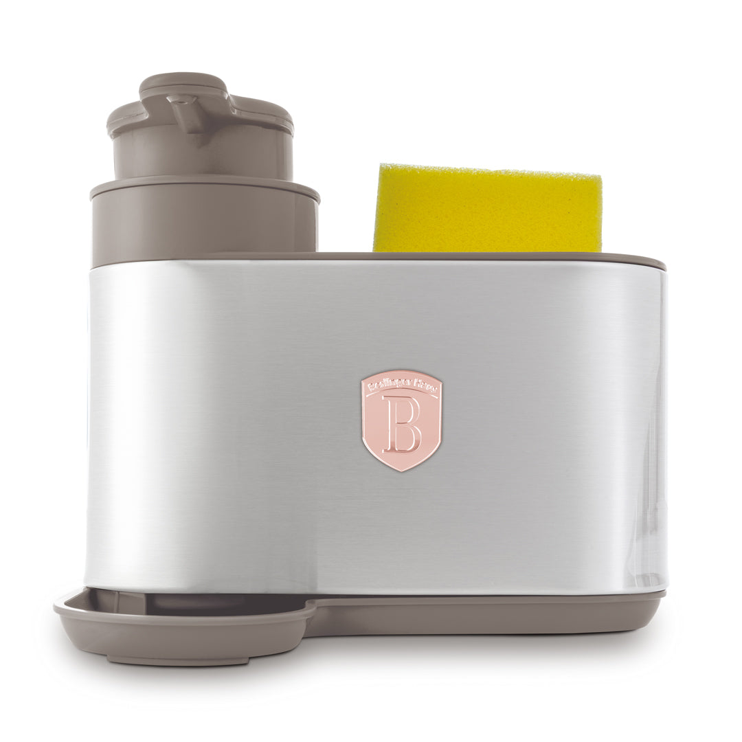 Berlinger Haus Soap Dispenser with Sponge Holder – Taupe