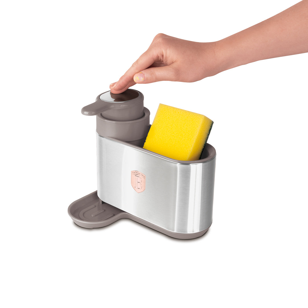 Berlinger Haus Soap Dispenser with Sponge Holder – Taupe