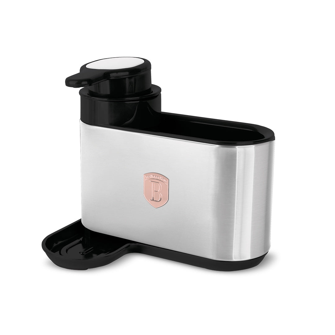 Berlinger Haus Soap Dispenser with Sponge Holder – Black Rose