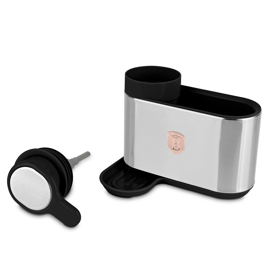Berlinger Haus Soap Dispenser with Sponge Holder – Black Rose
