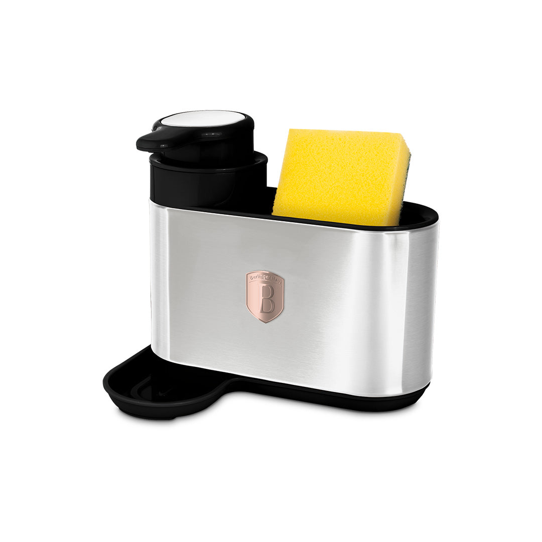 Berlinger Haus Soap Dispenser with Sponge Holder – Black Rose