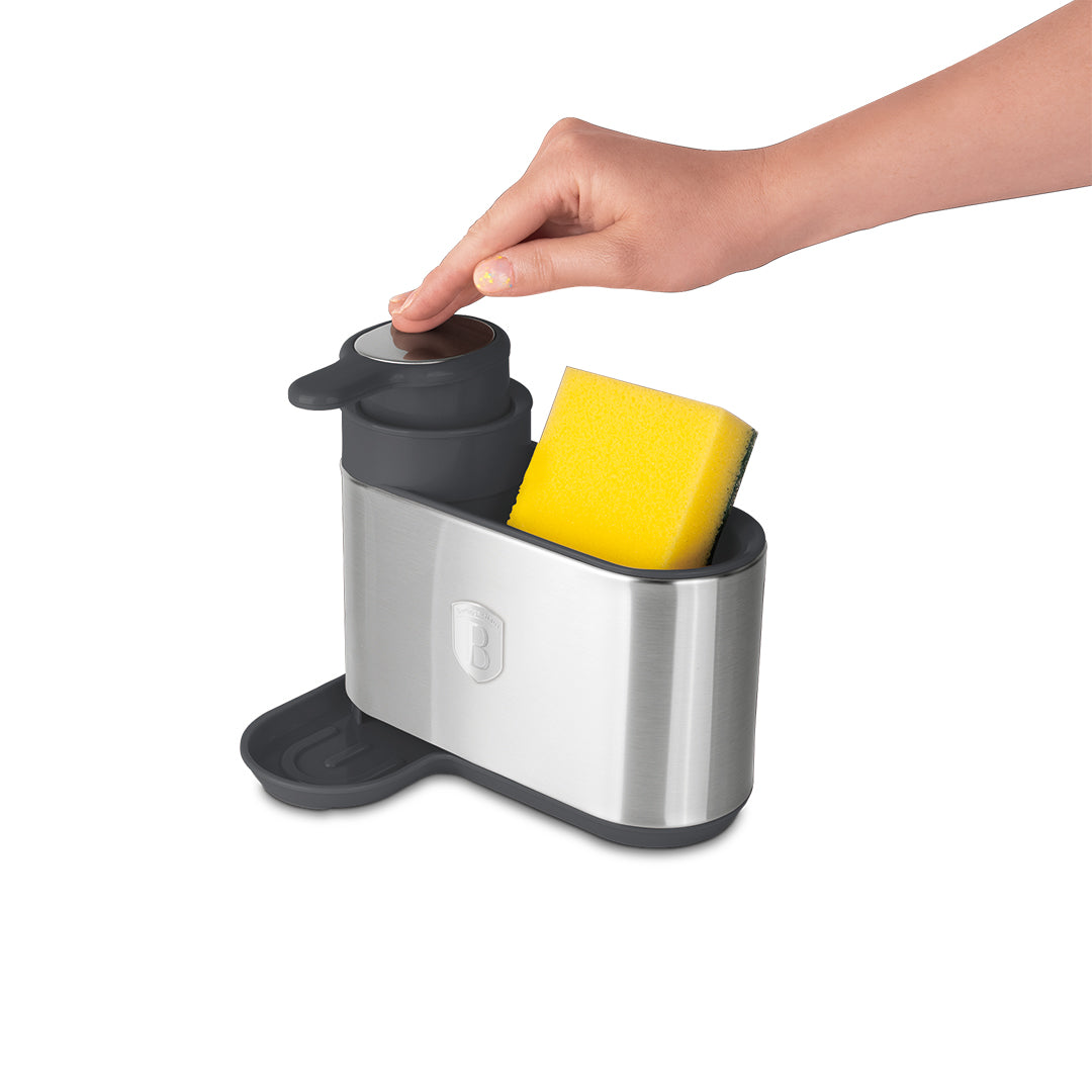 Berlinger Haus Soap Dispenser with Sponge Holder – Anthracite