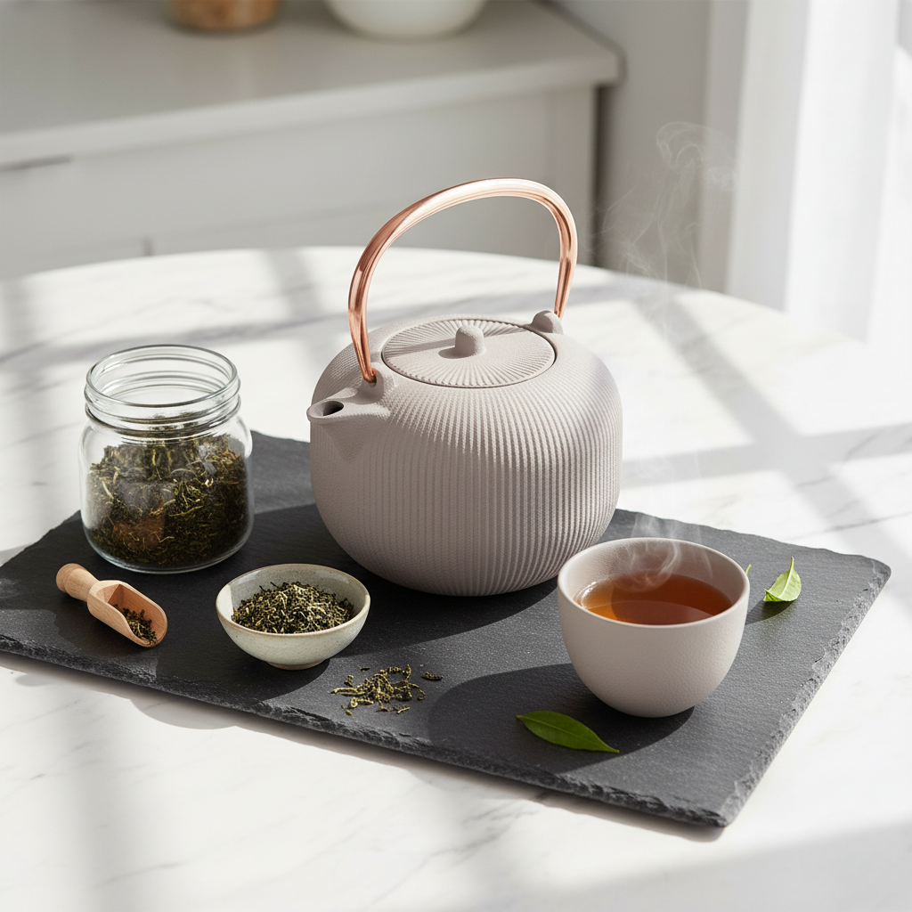 Berlinger Haus 1L Cast Iron Tea Pot Kettle – Taupe