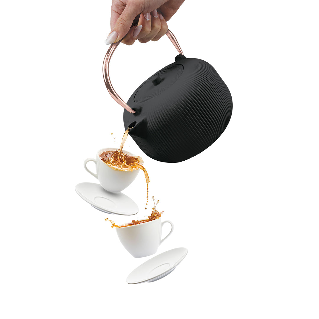 Berlinger Haus 1L Cast Iron Tea Pot Kettle – Black Rose