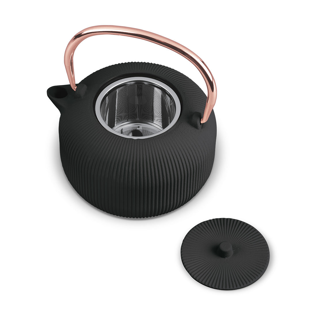 Berlinger Haus 1L Cast Iron Tea Pot Kettle – Black Rose