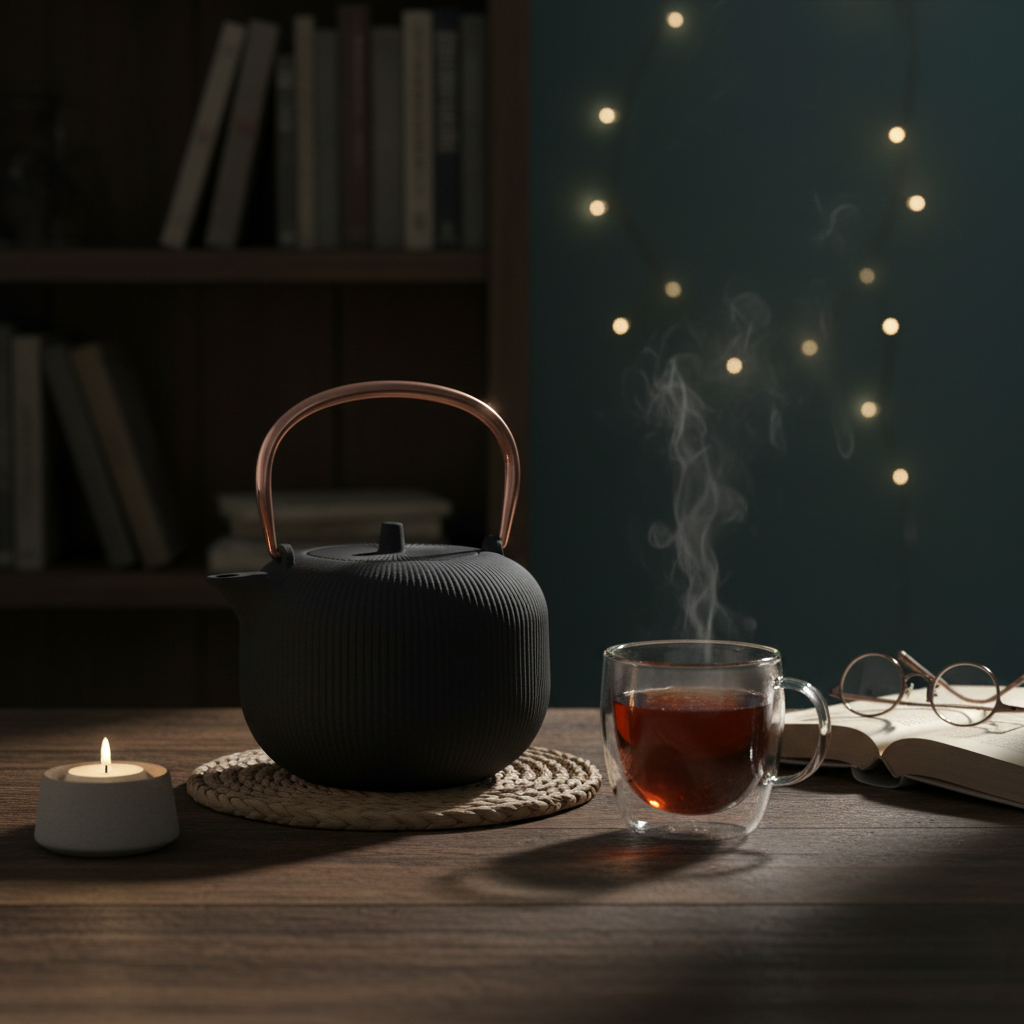 Berlinger Haus 1L Cast Iron Tea Pot Kettle – Black Rose