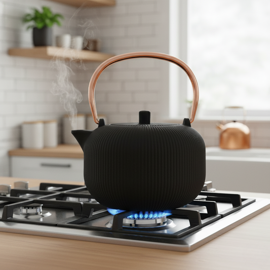 Berlinger Haus 1L Cast Iron Tea Pot Kettle – Black Rose