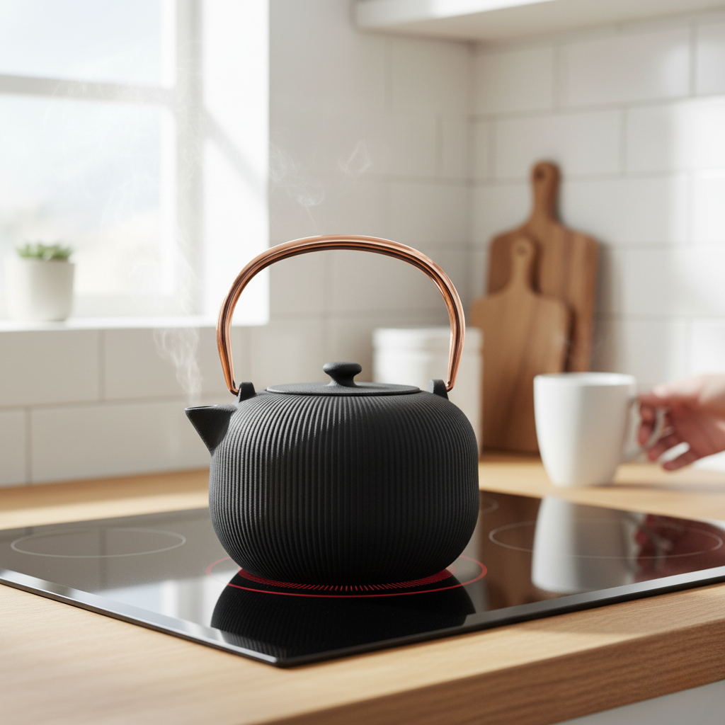 Berlinger Haus 1L Cast Iron Tea Pot Kettle – Black Rose