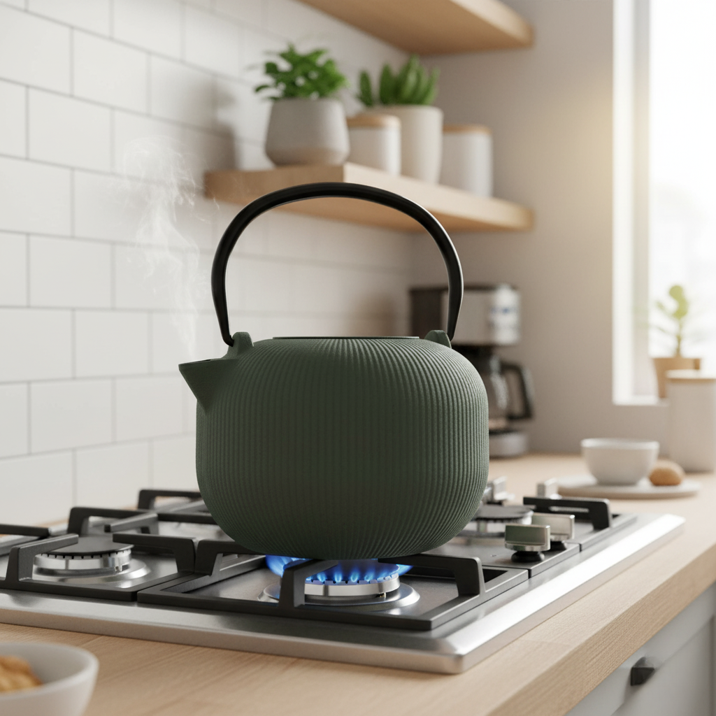 Berlinger Haus 1L Cast Iron Tea Pot Kettle – Matt Green